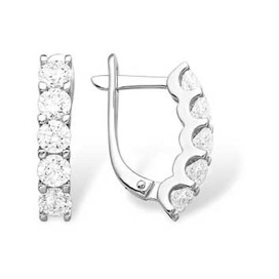 Серебряные серьги 925, женские, с фианитом