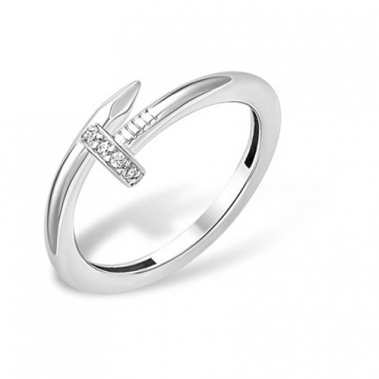 Серебряное кольцо 925, женское, с фианитом, размер 19