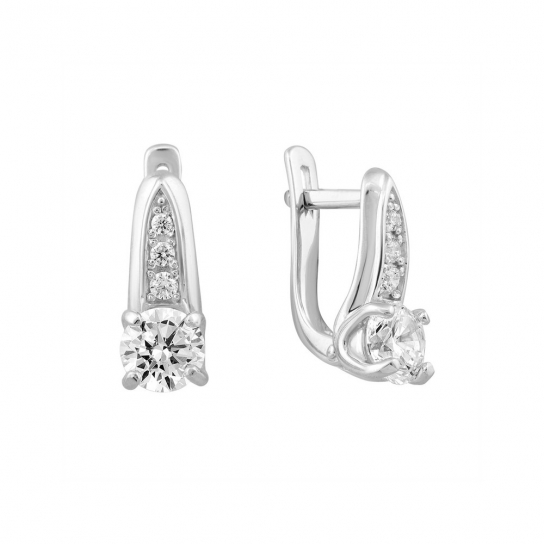 Серебряные серьги 925, женские, с фианитом