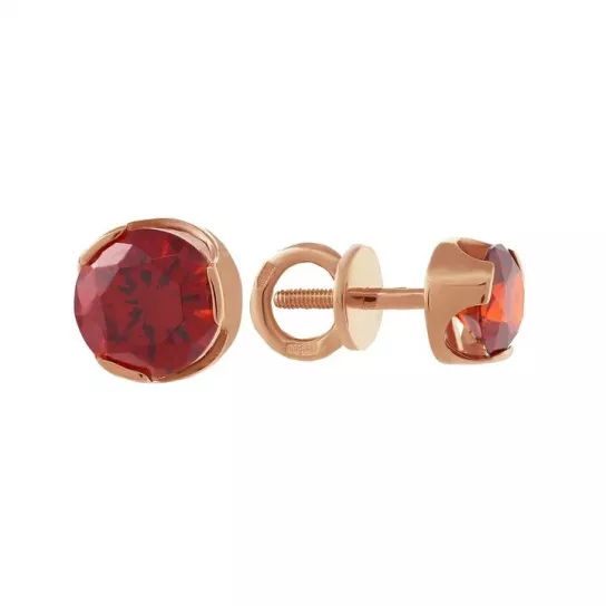 Пусеты с фианитом из золота