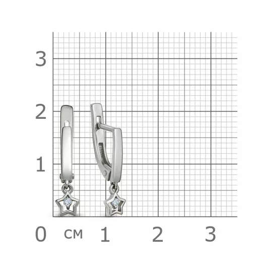 Серебряные серьги 925, детские, с фианитом