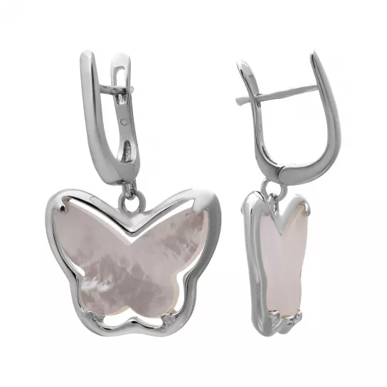 Серебряные серьги 925, женские, с перламутром