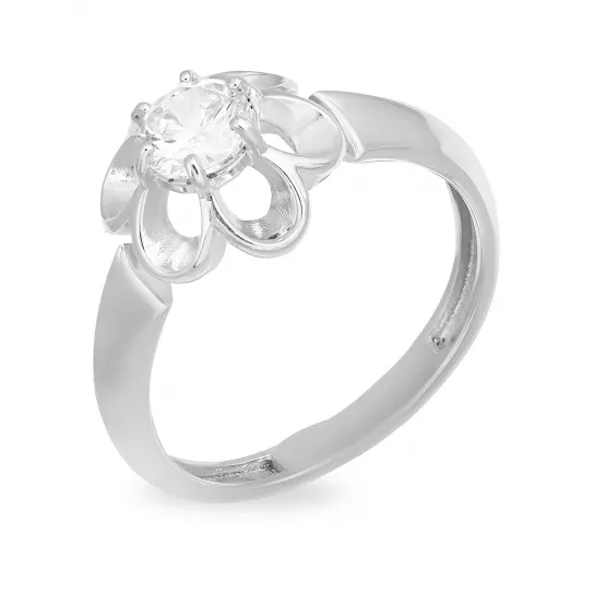 Серебряное кольцо 925, женское, с фианитом, размер 18