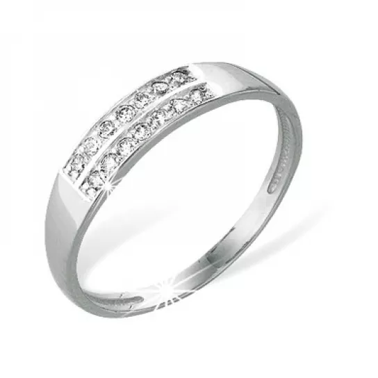 Серебряное кольцо 925, женское, с фианитом, размер 18.5
