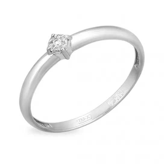 Золотое кольцо 585, женское, с бриллиантом, размер 17.5