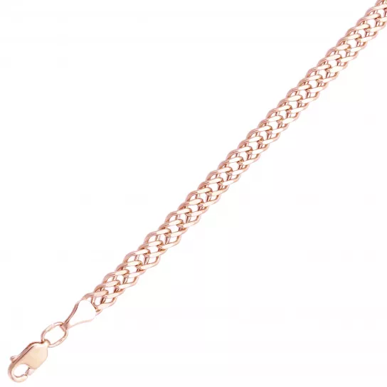 браслет 585, плетение двойной ромб пустотелый, длина 21 см