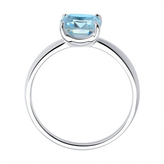 Серебряное кольцо 925, женское, с топазом, размер 16