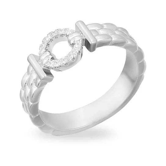 Серебряное кольцо 925, женское, с фианитом, размер 17.5