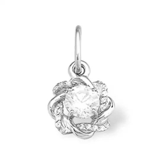 Серебряная подвеска 925, женская, с фианитом