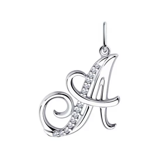 Серебряная подвеска 925, женская, с фианитом