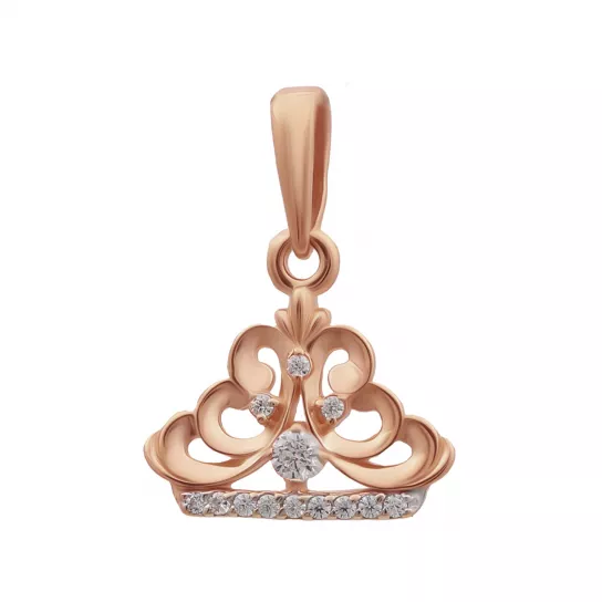 Золотая подвеска 585, женская, с фианитом