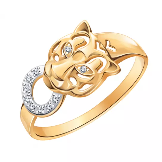 Золотое кольцо 585, женское, размер 17.5