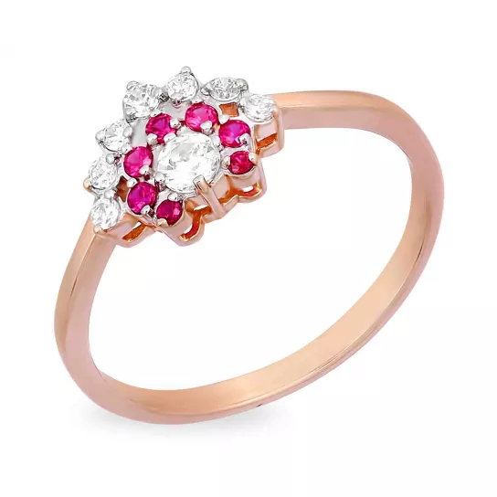 Кольцо с фианитом из золота