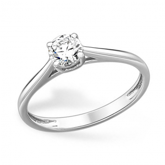 Серебряное кольцо 925, женское, с фианитом, размер 18.5