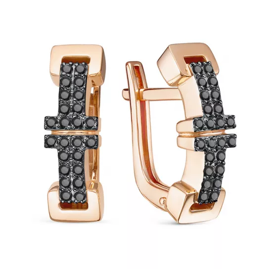 Золотые серьги 585, женские, с фианитом
