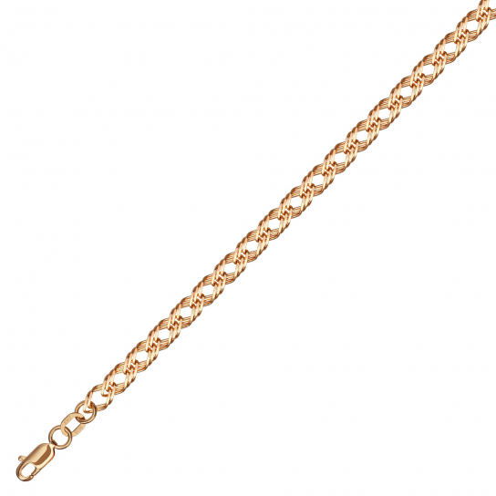 Золотой браслет 585, плетение тройной ромб, длина 17 см