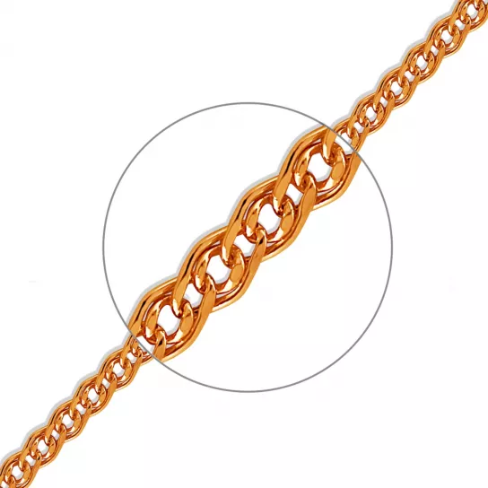 браслет 585, плетение нонна пустотелая, длина 18 см