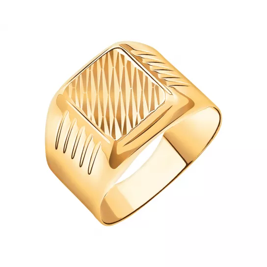 Золотое кольцо 585, мужское, размер 19