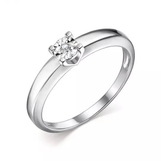 Золотое кольцо 585, женское, с бриллиантом, размер 17