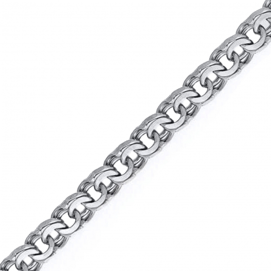 Серебряная цепочка 925 на шею, плетение бисмарк, длина 50 см