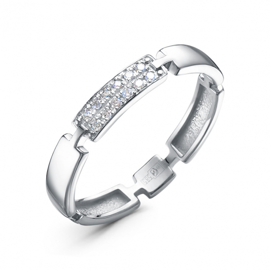 Серебряное кольцо 925, женское, с фианитом, размер 17.5