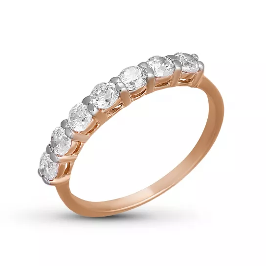 Золотое кольцо 585, женское, с фианитом, размер 16