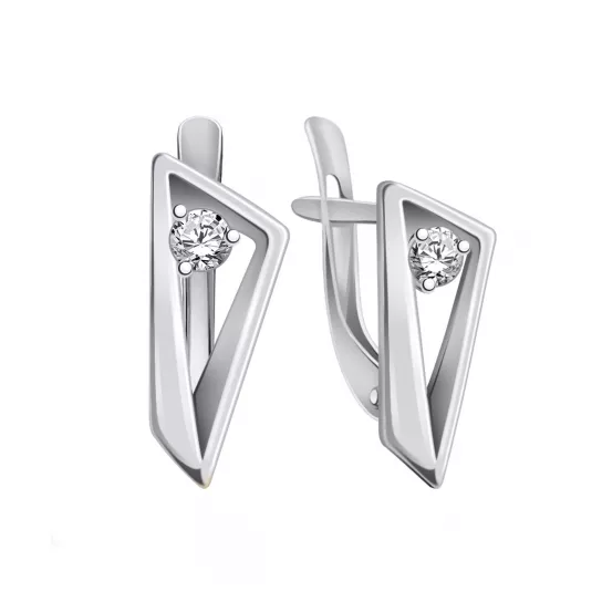 Серебряные серьги 925, женские, с фианитом