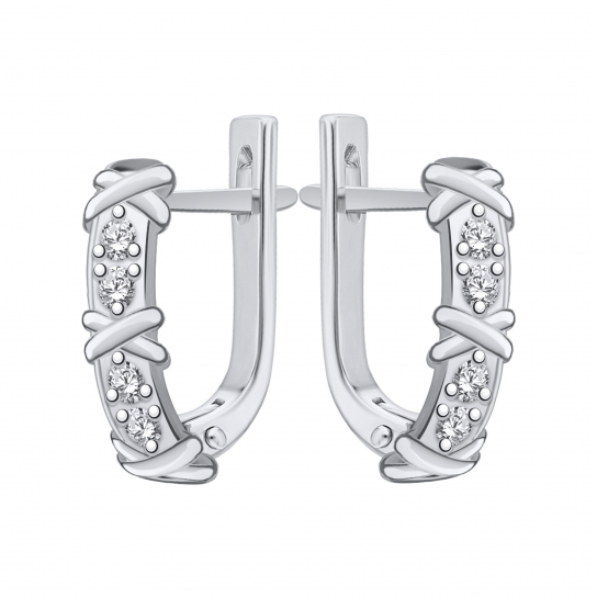 Серебряные серьги 925, женские, с фианитом