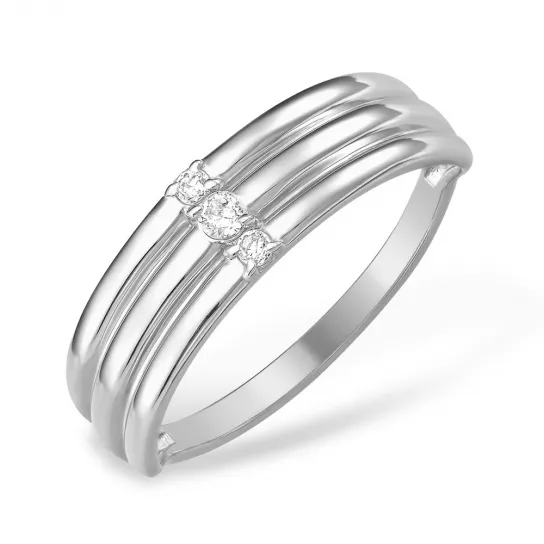 Серебряное кольцо 925, женское, с фианитом, размер 17.5