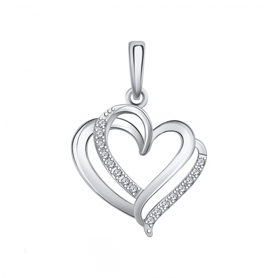 Серебряная подвеска 925, женская, с фианитом