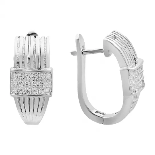 Серебряные серьги 925, женские, с фианитом