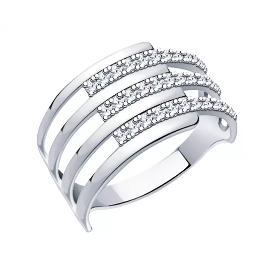 Серебряное кольцо 925, женское, размер 17.5