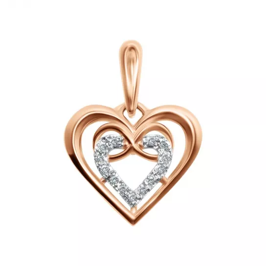 Золотая подвеска 585, женская, с фианитом