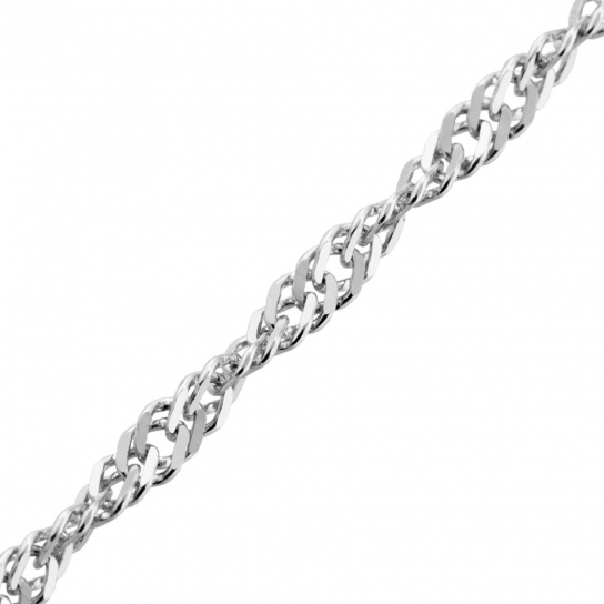 Серебряная цепочка 925 на шею, плетение сингапур, длина 50 см