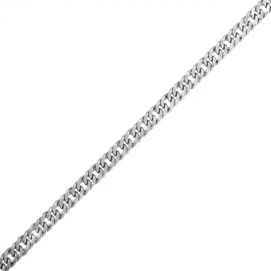 Серебряная цепочка 925 на шею, плетение двойная панцирная, длина 45 см, цвет белое серебро