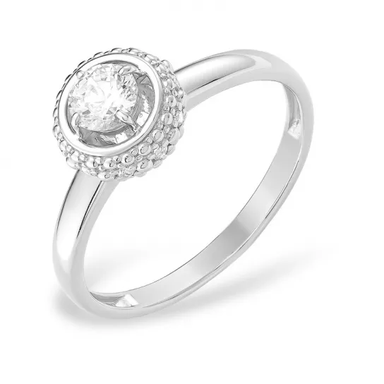 Серебряное кольцо 925, женское, с фианитом, размер 18