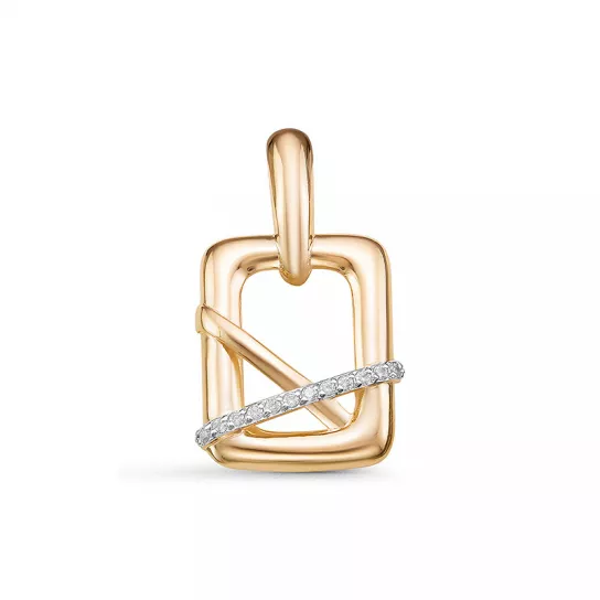 Золотая подвеска 585, женская, с фианитом