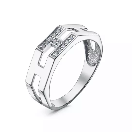 Серебряное кольцо 925, женское, с фианитом, размер 18.5