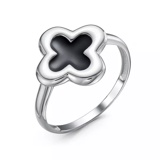 Серебряное кольцо 925, женское, с эмалью, размер 17.5