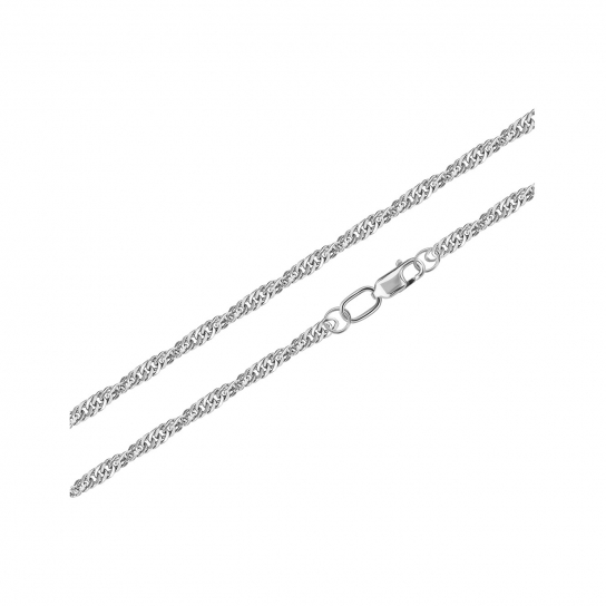 Серебряная цепочка 925 на шею, плетение сингапур, длина 40 см