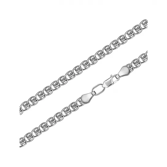 Серебряная цепочка 925 на шею, плетение лав, длина 50 см