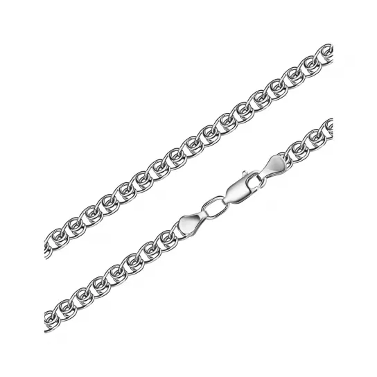 Серебряная цепочка 925 на шею, плетение лав, длина 45 см