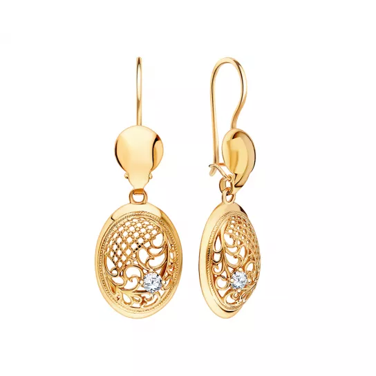 Золотые серьги 585, женские