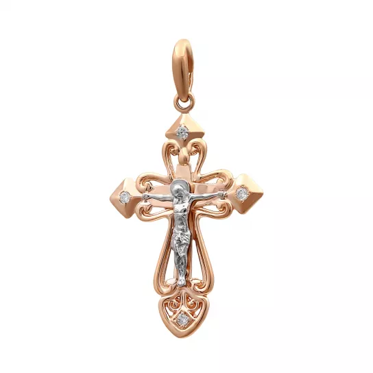 Крест с фианитом из золота
