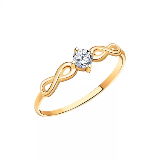 Золотое кольцо 585, женское, размер 18.5