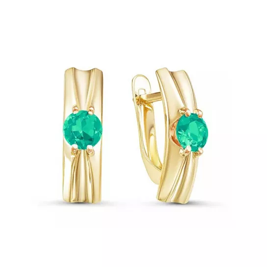 Золотые серьги 585, женские, с агатом