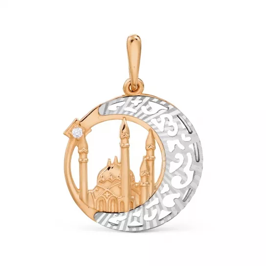 Золотая подвеска 585, с фианитом