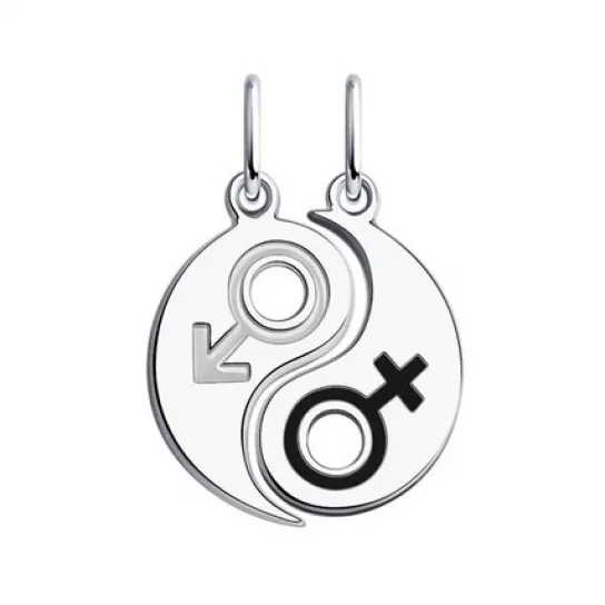 Серебряная подвеска 925, женская, с эмалью