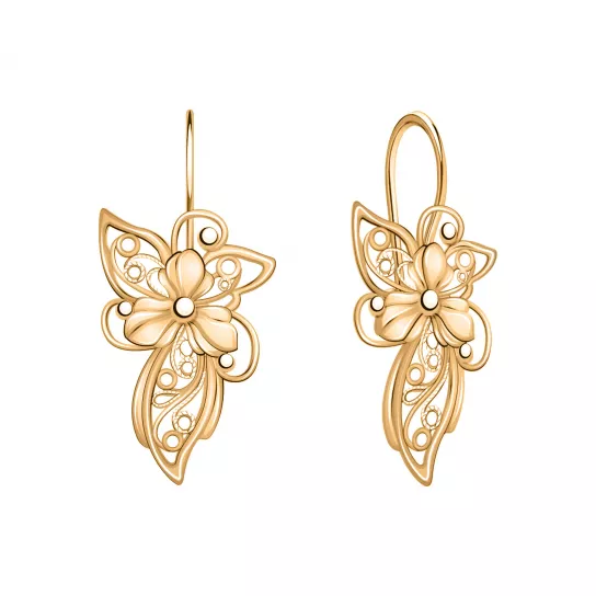 Золотые серьги 585, женские