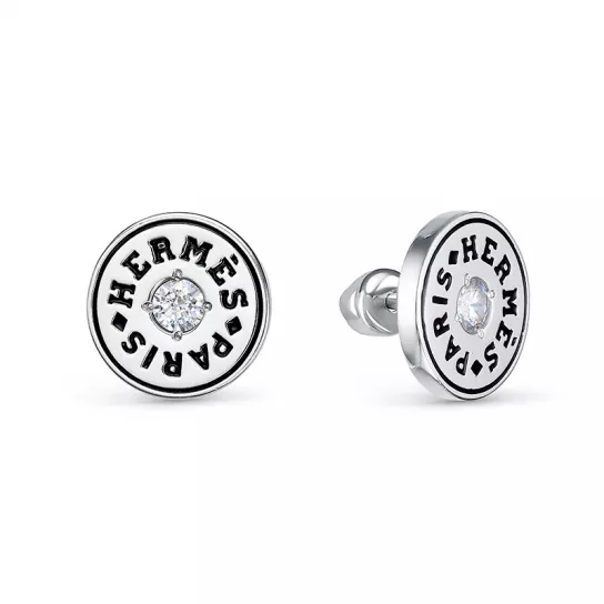 Серебряные серьги 925, женские, с эмалью и фианитом